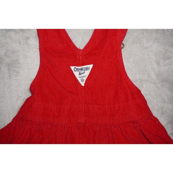 Vintage-Inspired Red Toddler Pinafore Dress – Adjustable Straps, Playful & Cute! - Picture 6 of 8